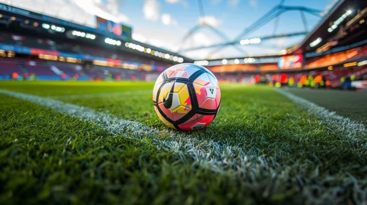 Ballon de football dans un stade de football